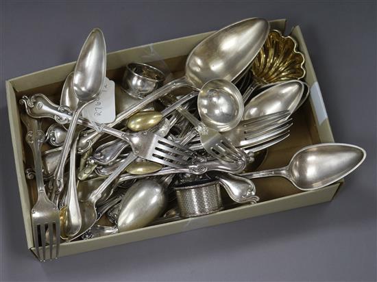 A quantity of silver Swedish and English mixed flatware etc, 84.5 oz.